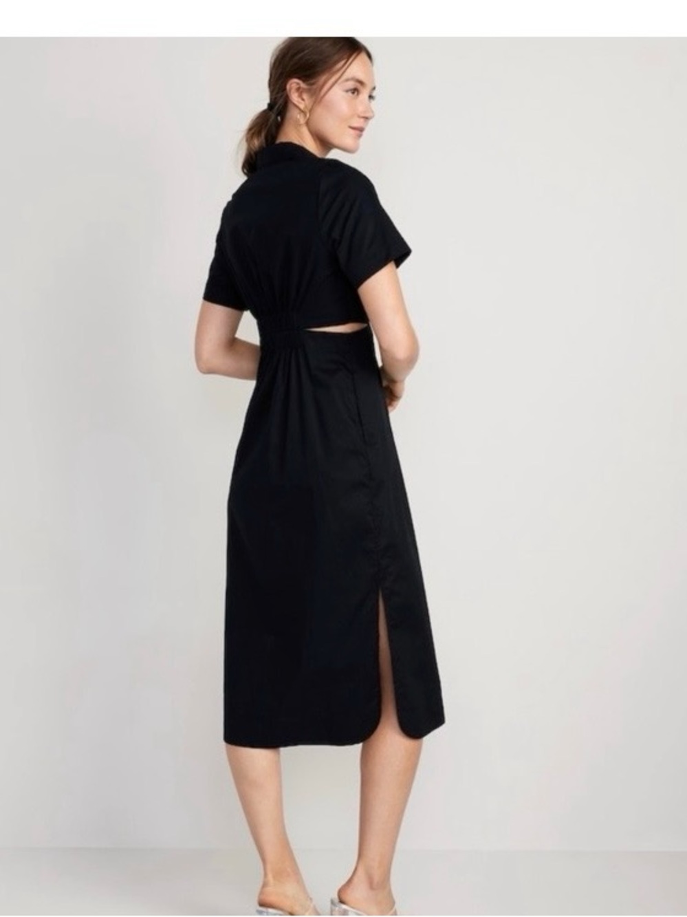 Old Navy Twist Front Midi Shirt Dress, XXL - Picture 3 of 9